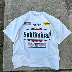 White Racing Graphic T-Shirt